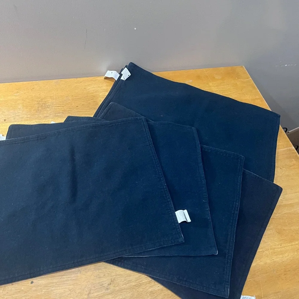 Pier 1 Imports Black Gray Herringbone Reversible Placemats Set of 8 Modern
